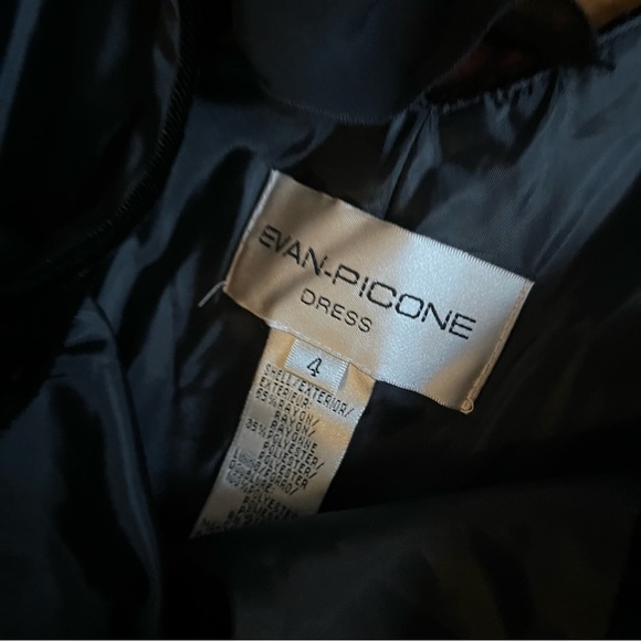 VINTAGE VELVET ASYMMETRICAL DRESS SHOULDER BOWS - Picture 3 of 8